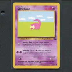 Pokemon TCG Slowpoke 55/62 WotC Fossil Unlimited Regular Common Card EN-LP 1999 - Image 1
