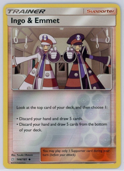 Pokemon TCG Ingo & Emmet Sun & Moon - Team Up 144/181 Reverse Holo Uncommon - Image 1