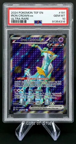 PSA 10 GEM MINT Iron Crown ex Ultra Rare Temporal Forces Pokemon 191/162 -16 - Image 1