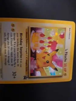 ______'s Pikachu 24/53 Holo Wotc Black Star Promo Birthday Pokemon TCG LP - Image 4