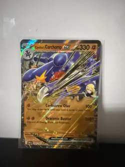 2025 Pokemon Destined Rivals CYNTHIA'S GARCHOMP EX #104 Double Rare Holo JA813 - Image 1