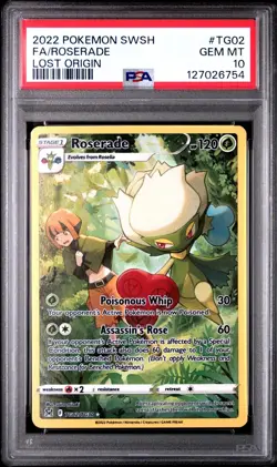 PSA 10 Roserade TG02/TG30 Trainer Gallery SWSH Lost Origin Pokemon 2022 GEM MINT - Image 1