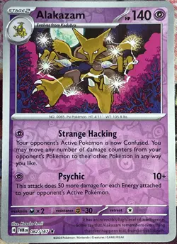 Alakazam Reverse Holo Rare - 082/167 - Twilight Masquerade Pokemon 2024 - Image 1