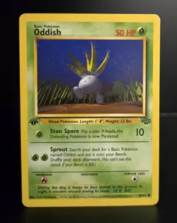 Pokemon TCG - ODDISH - 1ST EDITION - 58/64 - WOTC - JUNGLE (1999) - MP - Image 1