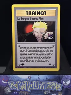 Pokemon Card Lt. Surge's Secret Plan 107/132 Gym Challenge 1st Edition Rare NM - Image 1