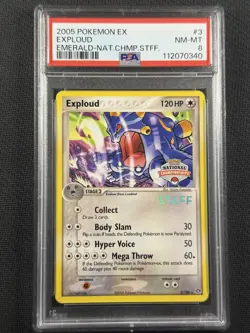Pokemon Cards PSA 8 Nm-Mt Exploud Emerald Nat Championship Staff Stamped 3/106 - Image 1