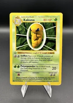 Pokemon Card - Kakuna Base Set (Shadowless) 33/102 1st Edition - Image 1