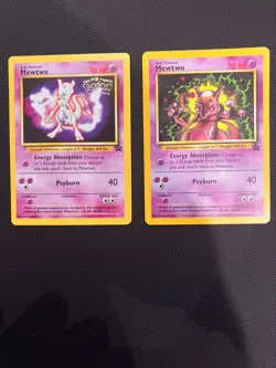 2 x Mewtwo Black Star Promo Pokemon Cards - Movie WOTC (1999) No.14 & No.3 - Image 1