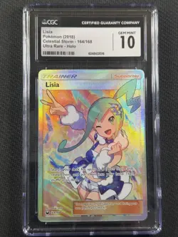 Pokemon Cards CGC 10 Gem Mint Lisia Celestial Storm Holo Ultra Rare 2018 164/168 - Image 1