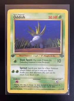 1999 1st Edition Oddish Lot Of 2 Jungle Set 58/64 Pokemon Cards - Image 5