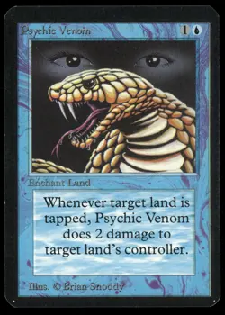 1993 MTG Magic the Gathering Card Alpha Psychic Venom Raw LP (roller mark) TCG - Image 1
