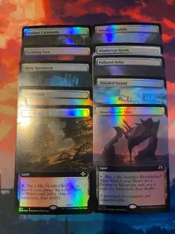MTG Modern Horizons 2 & 3, Complete Set of Fetch Lands Extended Art Foil, All 10 - Image 1