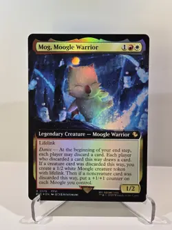 MTG Mog, Moogle Warrior (Extended Art) FOIL Final Fantasy Magic The Gathering - Image 1