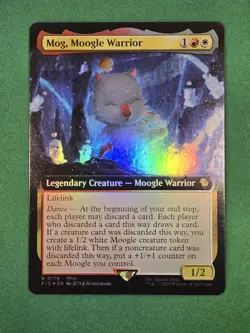 MTG Mog, Moogle Warrior (Extended Art) FOIL Final Fantasy Magic The Gathering - Image 3