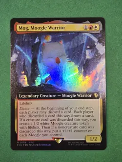 MTG Mog, Moogle Warrior (Extended Art) FOIL Final Fantasy Magic The Gathering - Image 5