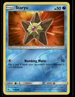 Pokemon Hidden Fates Staryu Reverse Holofoil 13/68 - Image 1