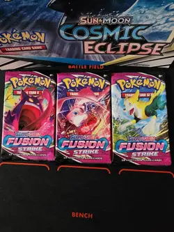 Pokemon TCG Fusion Strike Lot of 3 Booster Packs Sealed - Image 1