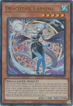 Lightly Played Dracotail Faimena - JUSH-EN002 - Ultra Rare - 1st Edition - YuGiO - Image 1
