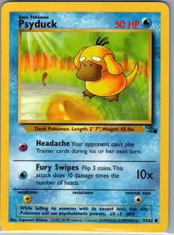 Psyduck 53/62 Non Holo Fossil - Pokemon Card - LP - Image 1