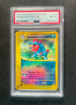 Pokemon FERALIGATR Reverse Holo Expedition PSA 8 NM-MINT - Image 1