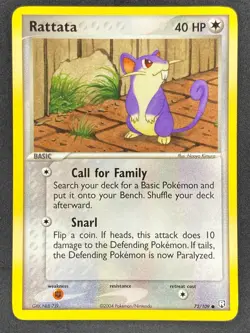 Pokemon Rattata 72/109 TRR EX Team Rocket Returns LP/NM - Image 1