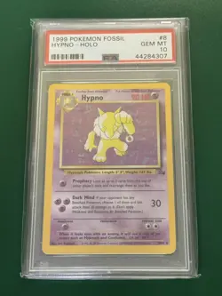 PSA 10 GEM MINT POKEMON FOSSIL HYPNO-HOLO #8 Unlimited - Image 1
