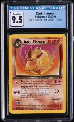 2000 POKEMON TEAM ROCKET - 1ST ED #35/82 DARK FLAREON CGC 9.5 - Image 1
