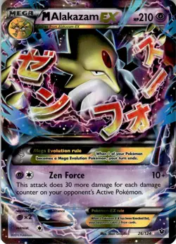 2016 Pokemon XY - Fates Collide TCG Holo NM-MT M Alakazam-EX Mega/Rare #26 - Image 1