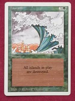 Magic The Gathering REVISED EDITION TSUNAMI green card MTG - Image 1