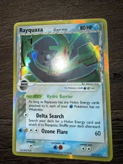 Pokemon TCG Rayquaza Delta Species Holo Rare Card 16/110 EX Holon Phantoms - Image 1