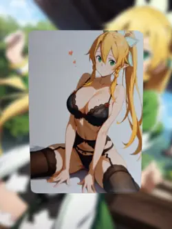 Leafa Sword Art Online Anime Waifu Sexy Goddess Doujin Lewd Hentai Card - Image 1
