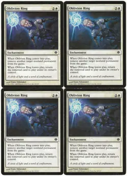 MTG Oblivion Ring x4 Shards of Alara Common LP/MP Playset - Image 1