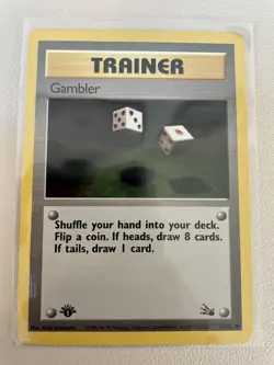 Pokemon TCG Gambler Fossil 60 Regular 1st Edition Common Lightly Played (LP) - Image 1