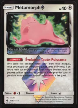 Carte Pokemon Metamorph Prisme 154/214 Holo Tonnerre Perdu Francais - Image 1