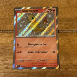 Pokemon Charmander TCG Scarlet & Violet Paldean Fates Card 109/091 Baby Shiny - Image 1