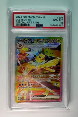 Prismatic Evolutions Jolteon EX SAR 209/187 PSA10 Japanese Pokemon Card SV8a - Image 1