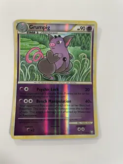 Grumpig 23/102 Reverse Holo Rare HGSS Triumphant Set Pokemon Card 2010 - Image 1
