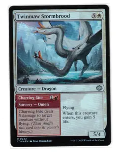 MTG - NM FOIL - Twinmaw Stormbrood - Tarkir: Dragonstorm 232 - Image 1