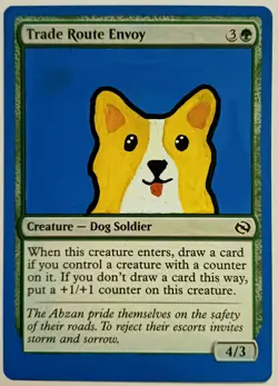 Trade Route Envoy - Corgi Custom Art - Hand Painted Alter Art - Image 1