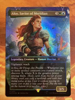 MTG Foil Borderless Aloy, Savior of Meridian SLD Horizon Into the Forbidden West - Image 1
