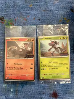 Pokemon TCG Phantasmal Flames Genesect & Reshiram Promo Cards - New & Sealed - Image 1