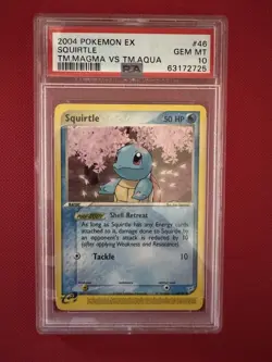 2004 POKEMON EX TEAM MAGMA VS TEAM AQUA 46 SQUIRTLE PSA GEM MINT 10 - Image 1