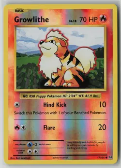 Growlithe 17/108 Pokemon Evolutions Reverse Holo Near Mint 1 - Image 1