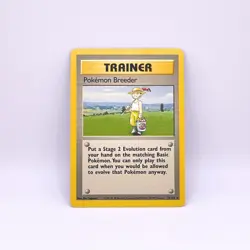 Pokemon TCG Pokemon Breeder Base Set Trainer 76/102 Unlimited Rare LP - Image 1