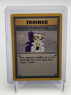 1999 Pokemon TCG Base Set Imposter Professor Oak 73/102 LP Rare Trainer WOTC - Image 1