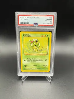 Pokemon Caterpie 45/102 from Base Set Unlimited PSA 10 - Image 1