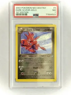 2002 Pokemon TCG Dark Scizor Holo Neo Destiny 1st Edition PSA 7 - Image 1