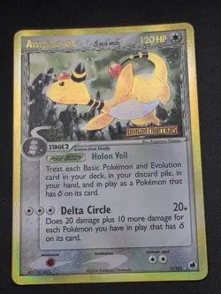 Pokemon TCG 2006 Ampharos (Delta Species) 1/101 Dragon Frontiers Reverse Holo -C - Image 2