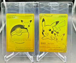 POKEMON CELEBRATIONS UPC GOLD PROMO POKEBALL & PIKACHU V SET SWSH146 & SWSH145 E - Image 1