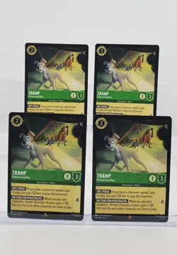 Disney Lorcana Tramp - Enterprising Dog 110/204 Archazia's Island Rare 4 Cards - Image 1